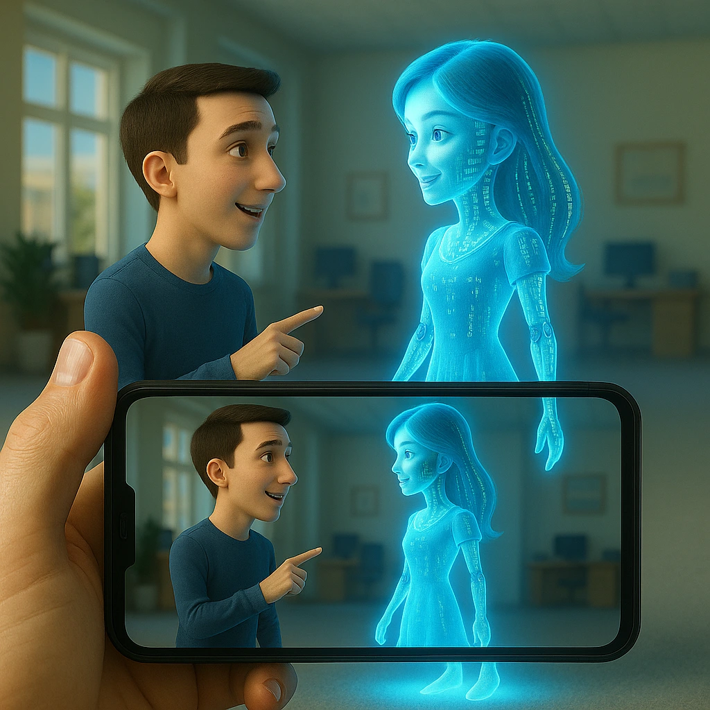 the man with the cyber girl